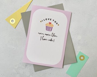Happy Valentine's day card - Love you card - Cake lover card - Happy Valentine's day - Wife Valentine - Husband Valentine - Love you card
