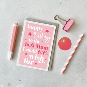 Mum birthday card - Best Mum ever Birthday card - Birthday card for Mum - Happy Birthday Mum card - Modern Birthday card for Mum