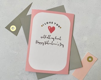 Happy Valentine's day card - Be my Valentine - Happy Valentine's day - Wife Valentine - Husband Valentine - Love you with all my heart card