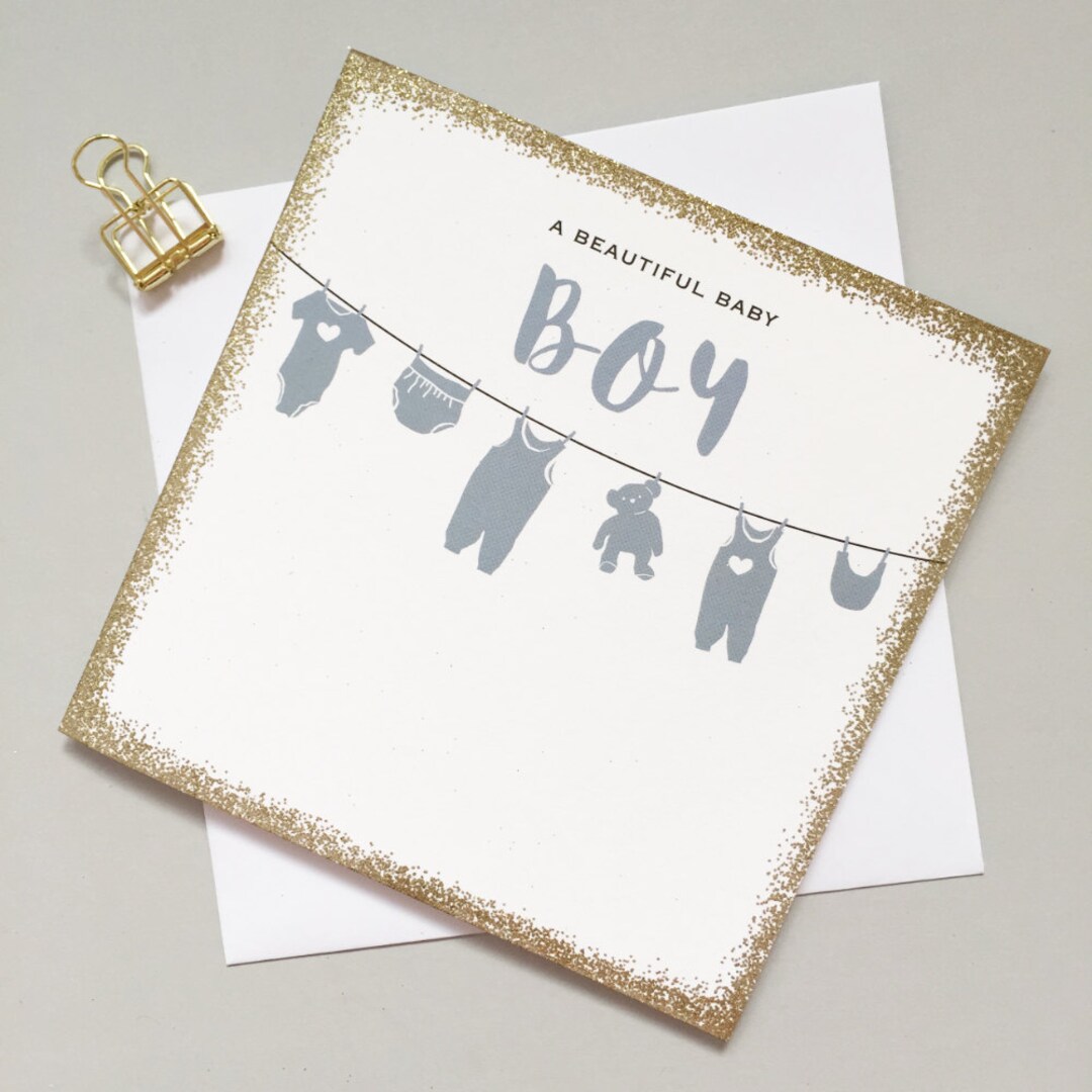 New Baby Boy Card Baby Boy Card Cute Baby Boy Card Modern New Baby Card