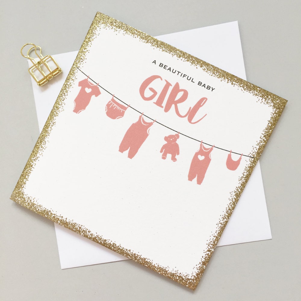 Carte De Naissance Personnalisée – Bébé Fille, Nouveau-né, Rose, Floral, Fait Main UK