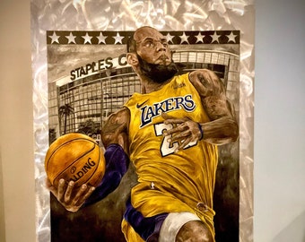 Lebron James Lakers Original Painting and Glicee Prints