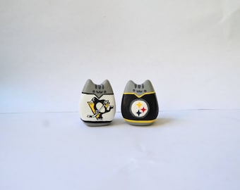 Pusheen the Cat Fan Fat Gray Kitty NHL NFL Pittsburgh Penguins Boston Bruins Steelers Fan Hockey Football Jersey Figure Figurine Chibi