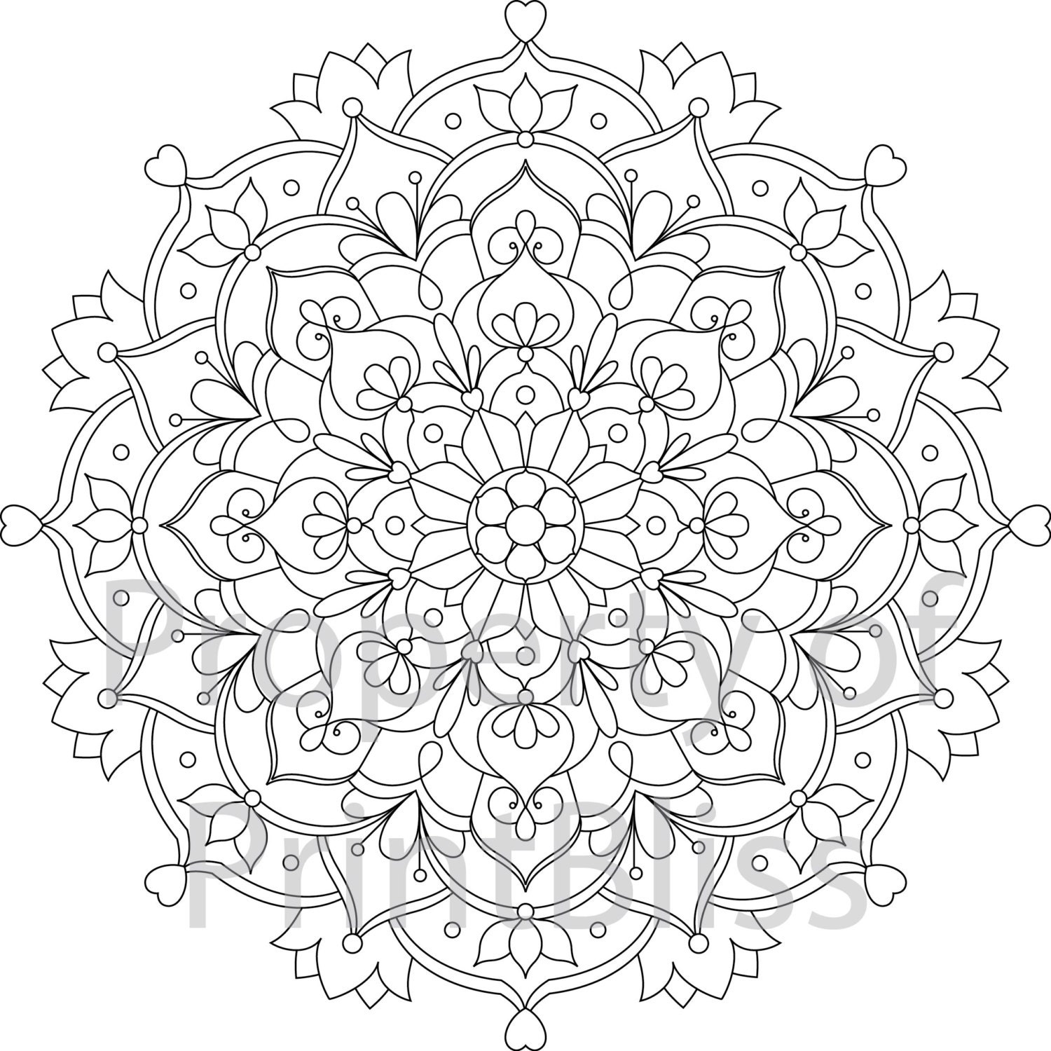 29. Flower Mandala Printable Coloring Page. - Etsy