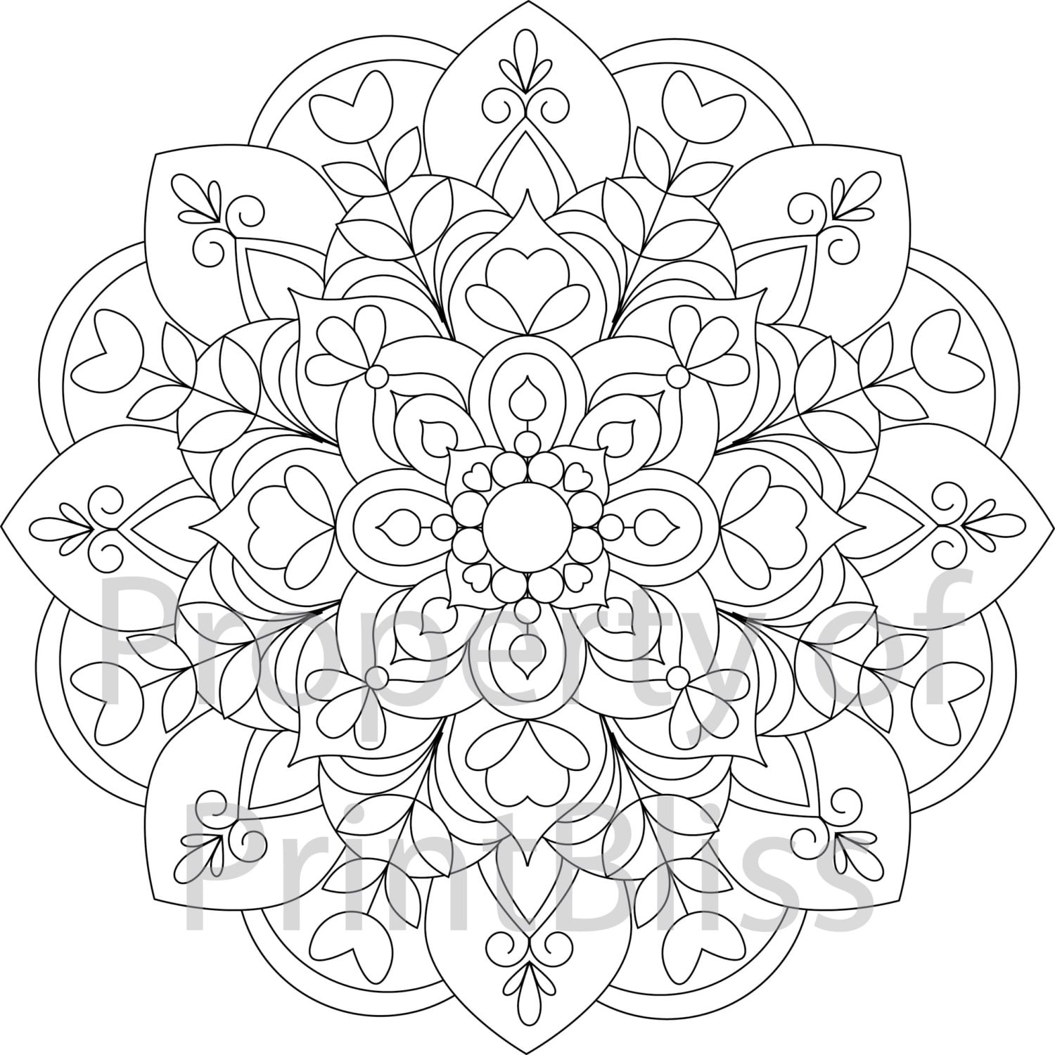 21. Flower Mandala Printable Coloring Page.   Etsy UK