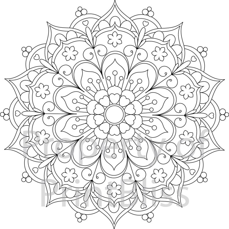 Flower Mandala printable coloring page image 1