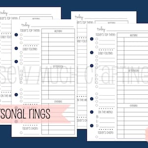 Printed Personal Size Day on One Page with Routine Planner Inserts (30 DAYS)