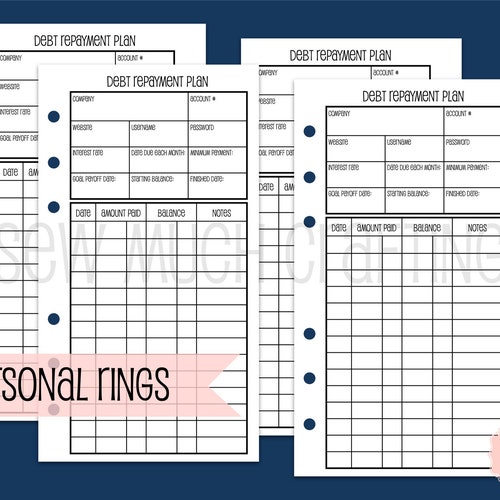 Printed Personal Size Checkbook Register Style Inserts - Etsy