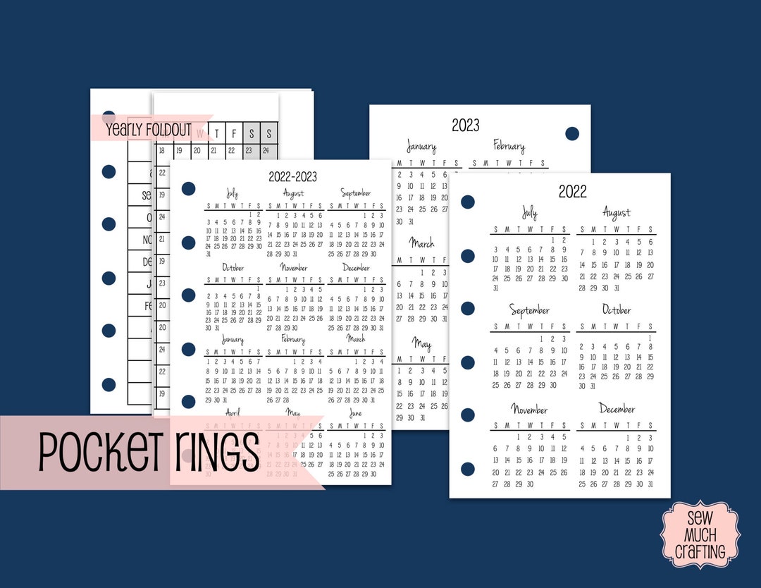 Printed Pocket Size Yearly Calendars - Etsy