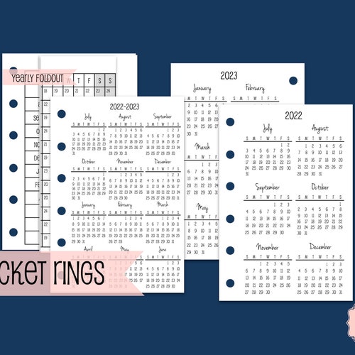 Printed Pocket Size Month on Two Pages SUNDAY-SATURDAY | Etsy