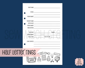 Printed Half Letter Size School Information Kit