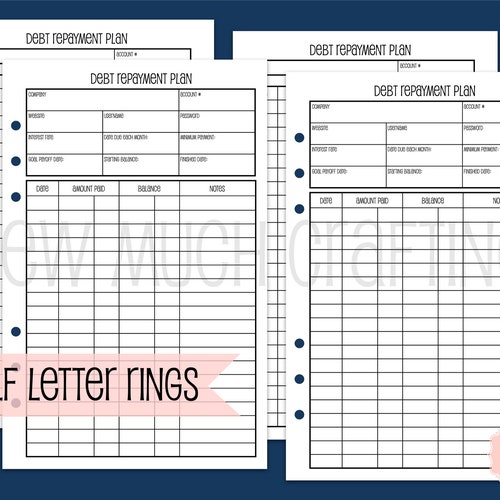 Printed Half Letter Size Checkbook Register Style Inserts Etsy