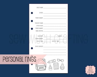 Printed Personal Size School Information Kit