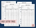 Printed Half Letter Size Savings Trackers