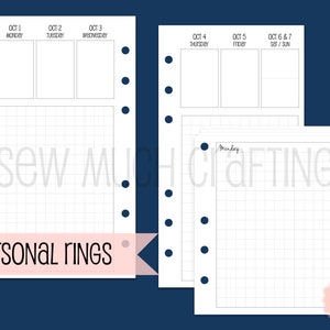 Printed Personal Size Week on Two Page Dutch Door Inserts