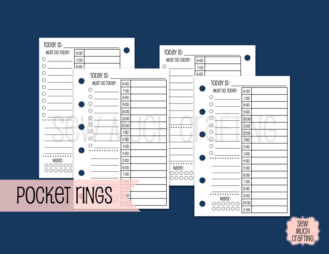 Printed Pocket Size Day on One Page Planner Inserts 30 DAYS Etsy