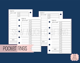 PRINTED Pocket Do1p Insert Day on One Page Insert Undated Daily Planner ...