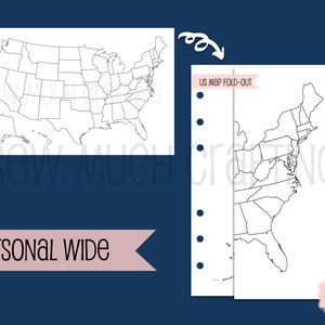 Carte personnelle imprimée des États-Unis à déplier pour bagues