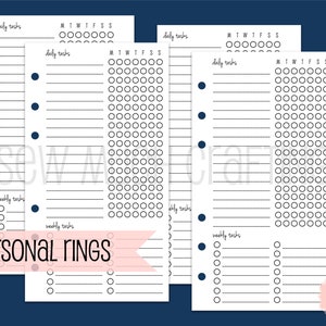 Printed Personal Size Weekly Checklist image 1