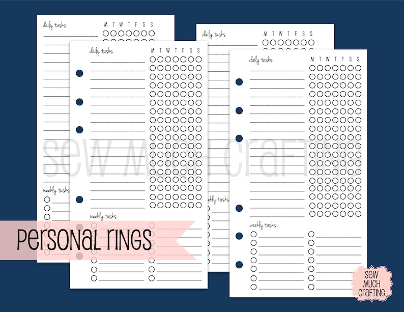 Printed Personal Size Weekly Checklist image 1