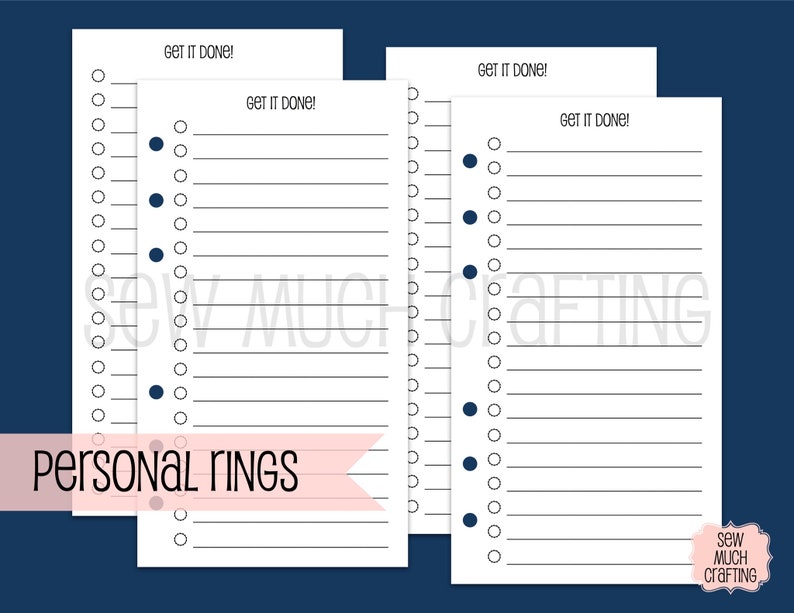 Printed Personal Size To Do List Inserts image 1