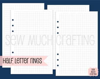 Printed Half Letter Size Grid Paper