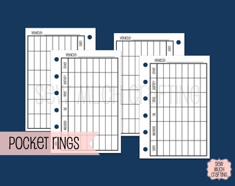 Printed Pocket Size Vehicle Maintenance Trackers