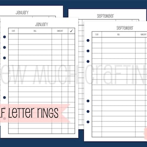 Printed Half Letter Size Bill Pay Checklist