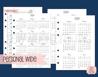 Printed Personal WIDE Yearly Calendars