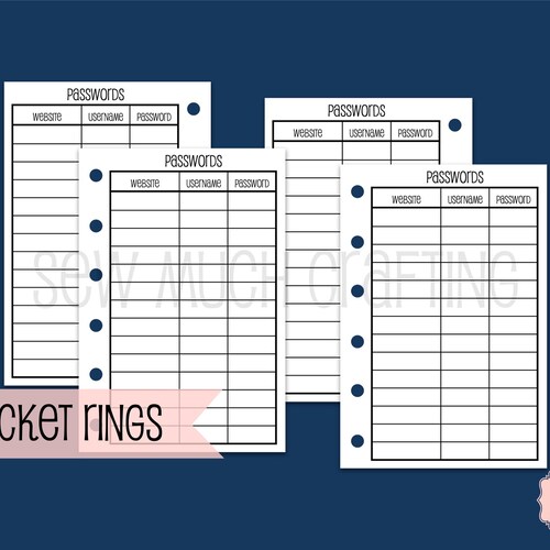 Printed Pocket Size Checkbook Register Style Inserts Etsy