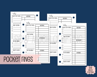 Printed Pocket Size Day on One Page with Routine Planner Inserts (30 DAYS)