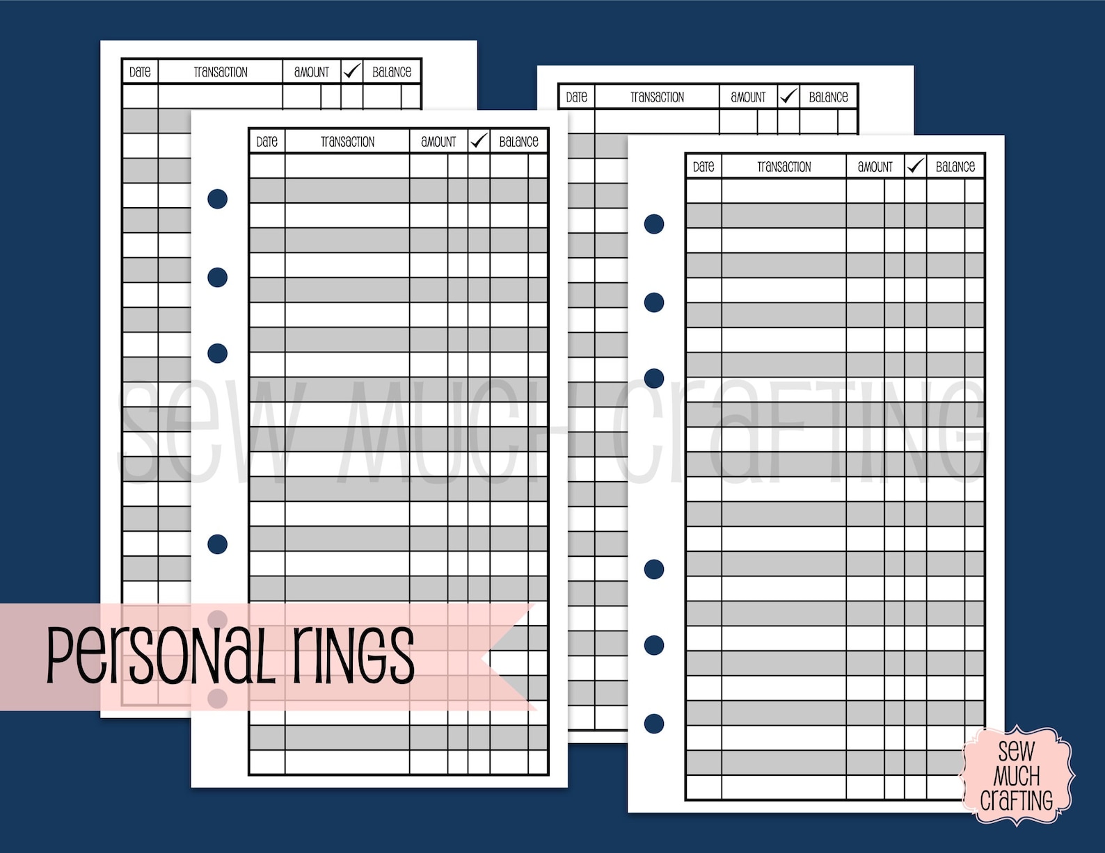Printed Personal Size Checkbook Register Style Inserts | Etsy