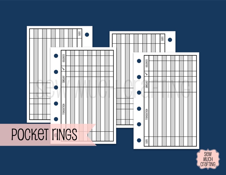 Printed Pocket Size Checkbook Register Style Inserts - Etsy