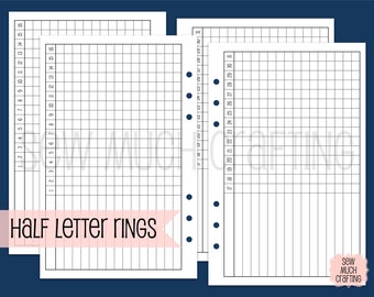 Printed Half Letter Size Daily Task Trackers