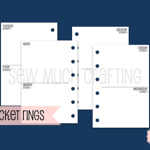 Printed Pocket Size Week on Four Page Inserts