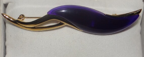 Parklane Purple Glass Jelly Belly Abstract Brooch
