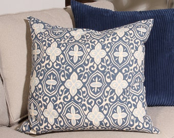 Alhambra Handprint Indigo Throw Pillow (Insert Included)