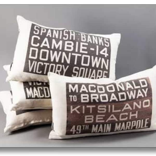 Museum of Vancouver City Bus Scroll Pillows (Insert Included)