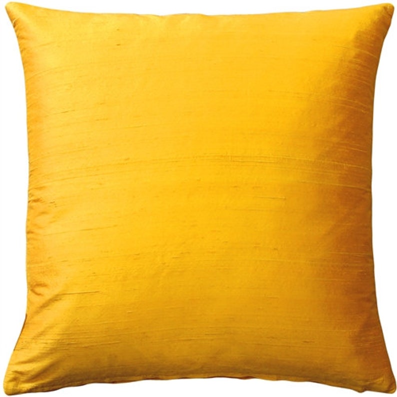 Sankara Silk 16x16 Throw Pillow Choose your Insert 09 Deep Yellow