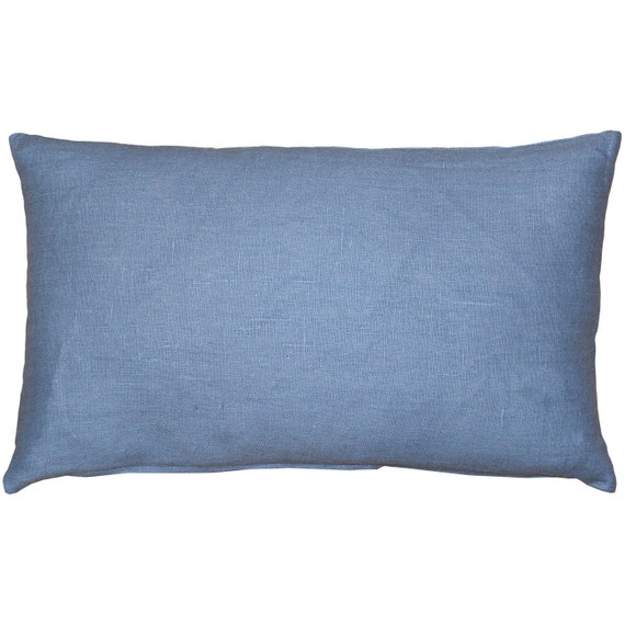 Pillow Decor Tuscany Linen Pacific Blue 12x20 Throw Pillow Etsy