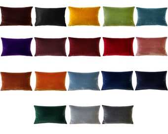 Castello Velvet 12x20 Inch Rectangular Pillows in 18 Colors  (Choose your insert)