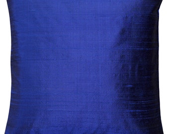 Sankara Ink Blue Silk 16x16 Throw Pillow (Choose your insert)