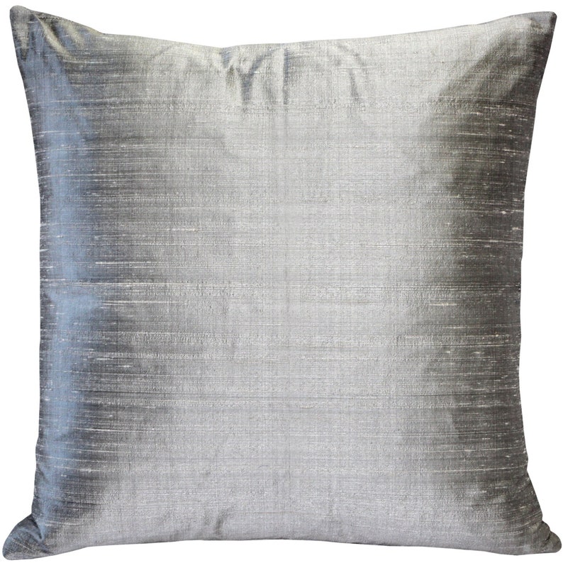 Sankara Silk 16x16 Throw Pillow Choose your Insert 14 Silver