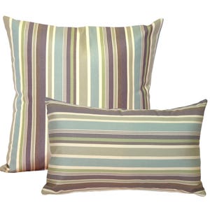 Sunbrella Brannon Whisper Stripes Outdoor Pillows 19x19/12x19(Choose your Insert)