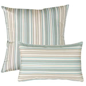 Sunbrella Gavin Mist Outdoor Pillows 19x19/12x19(Choose your Insert)