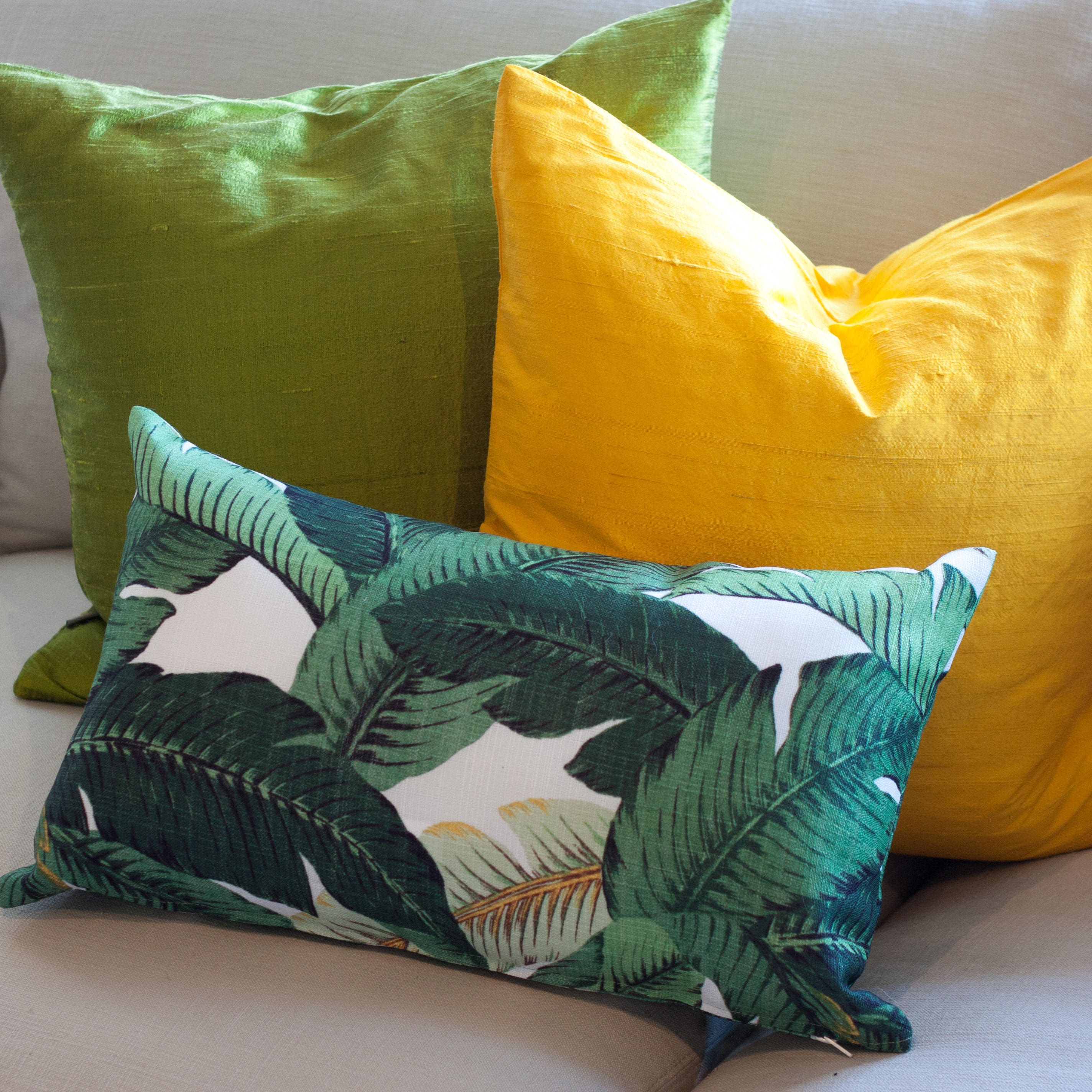 Sankara Deep Yellow Silk 20x20 Throw Pillow insert Included Etsy