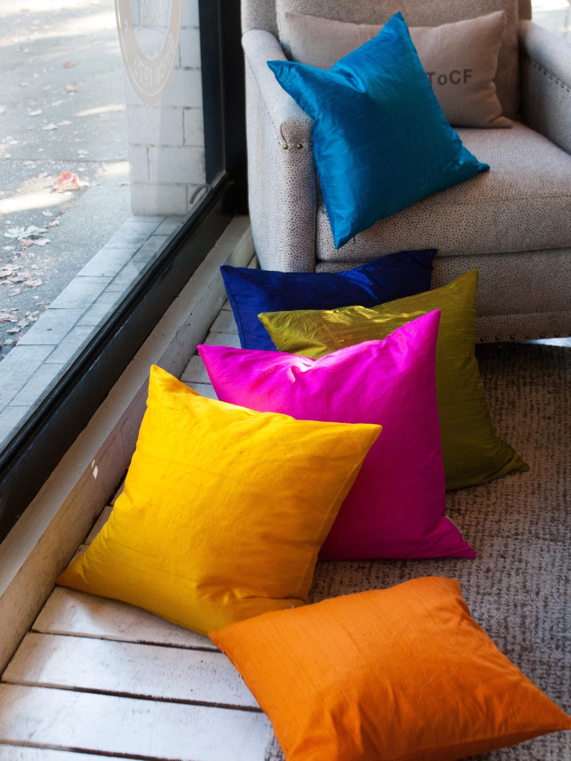 Sankara Deep Yellow Silk 20x20 Throw Pillow insert Included Etsy