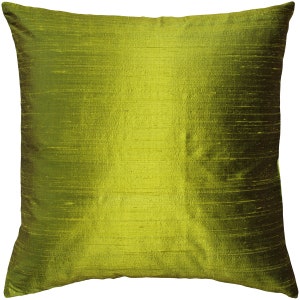 Sankara Silk 16x16 Throw Pillow Choose your Insert 10 Chartreuse Green