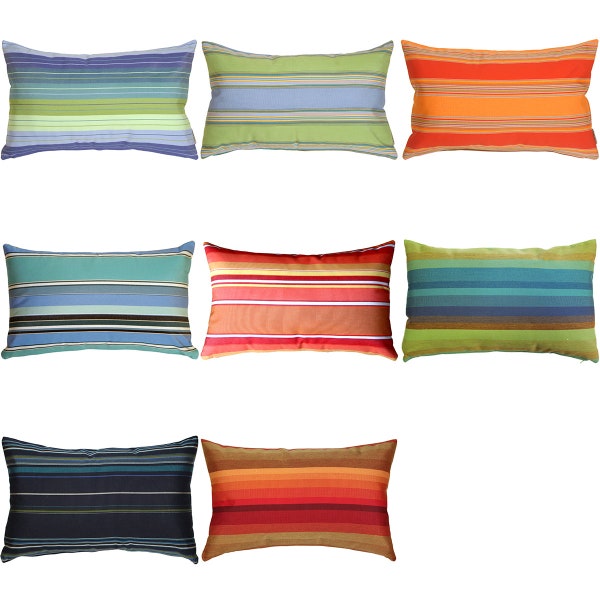 Sunbrella Striped Outdoor Pillows 11x19 (Choose your insert)