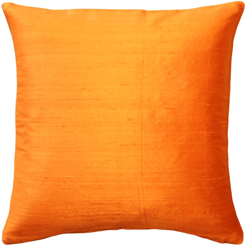 Sankara Silk 16x16 Throw Pillow Choose your Insert 05 Orange